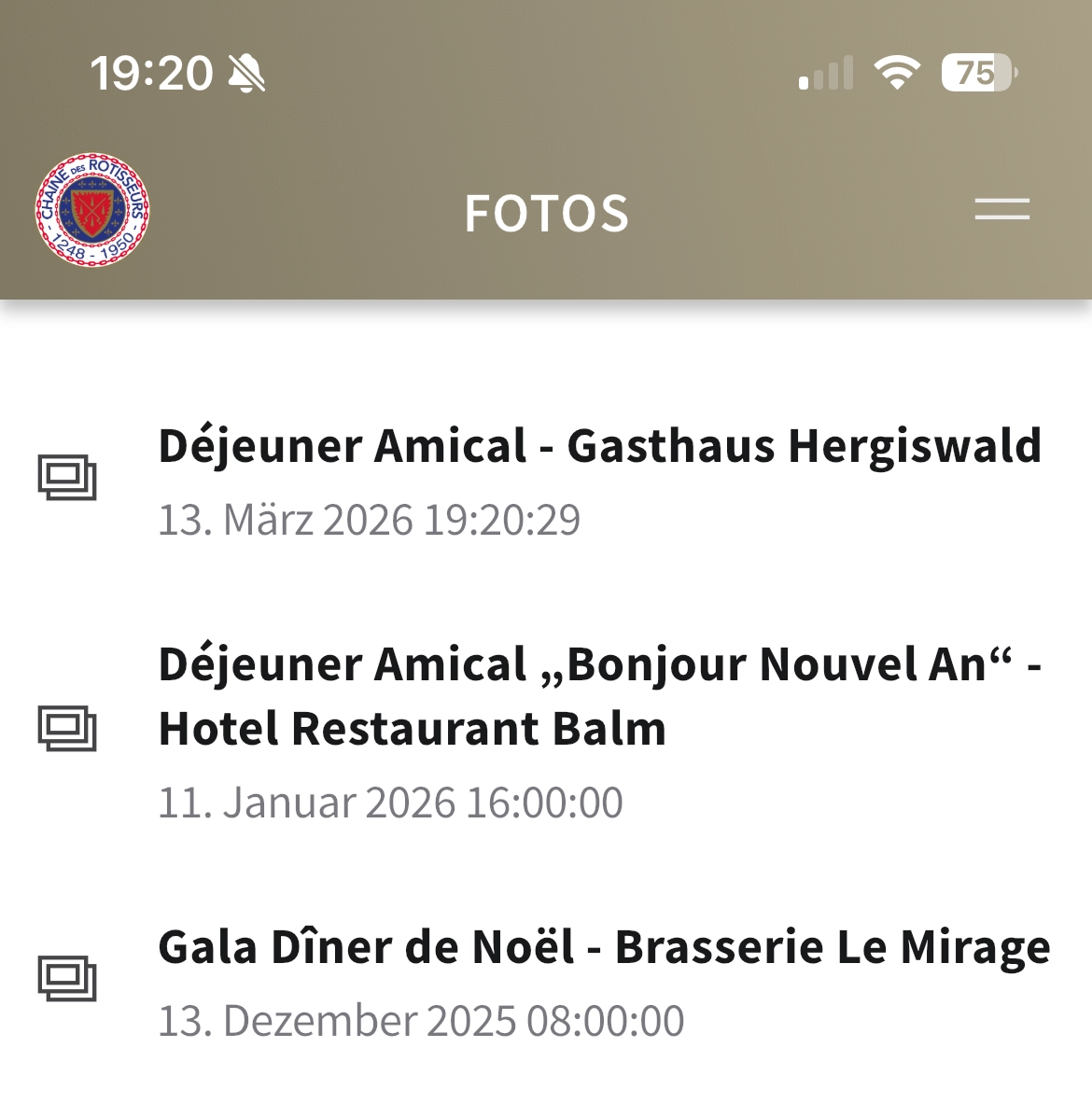 App: Fotoalbum-Übersicht
