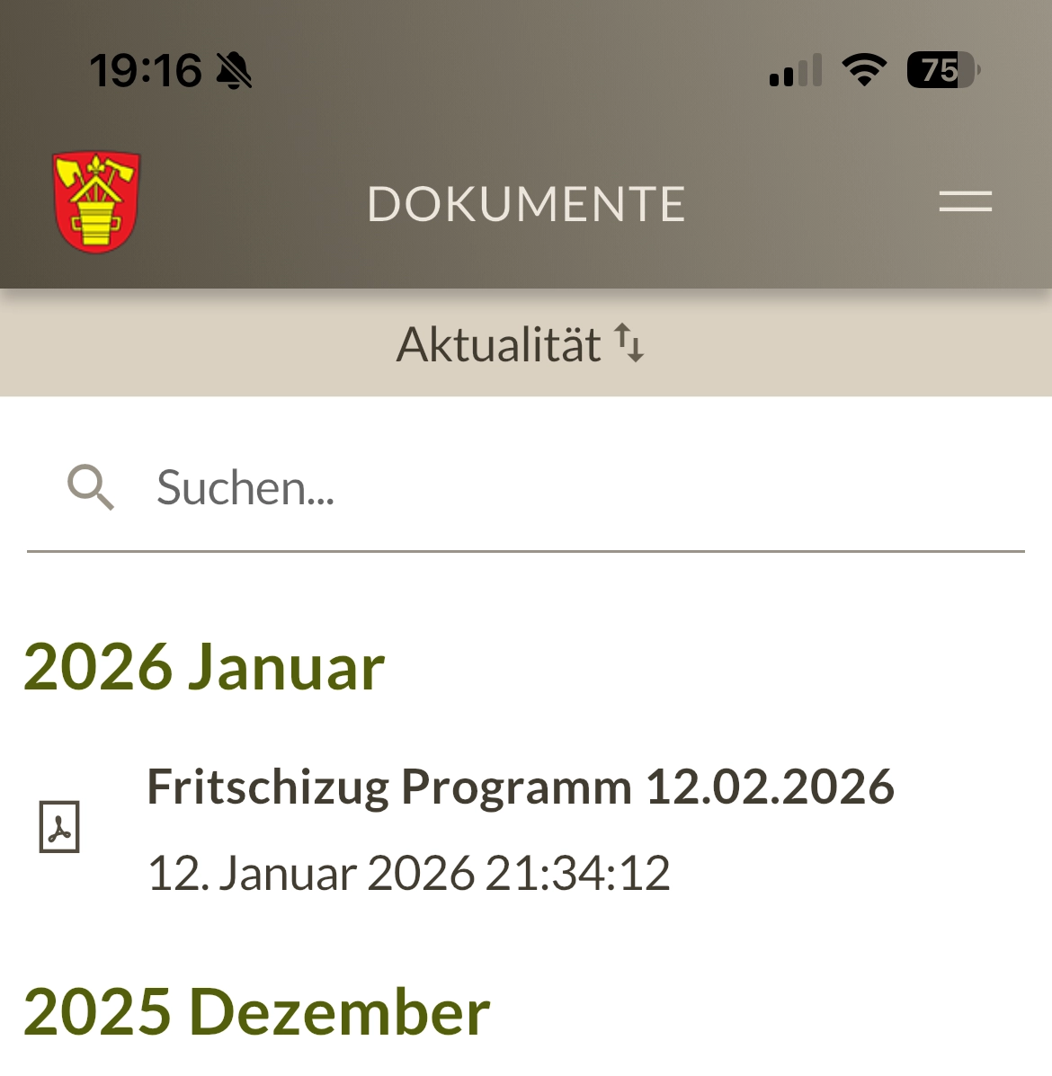 App: Dokumentenübersicht