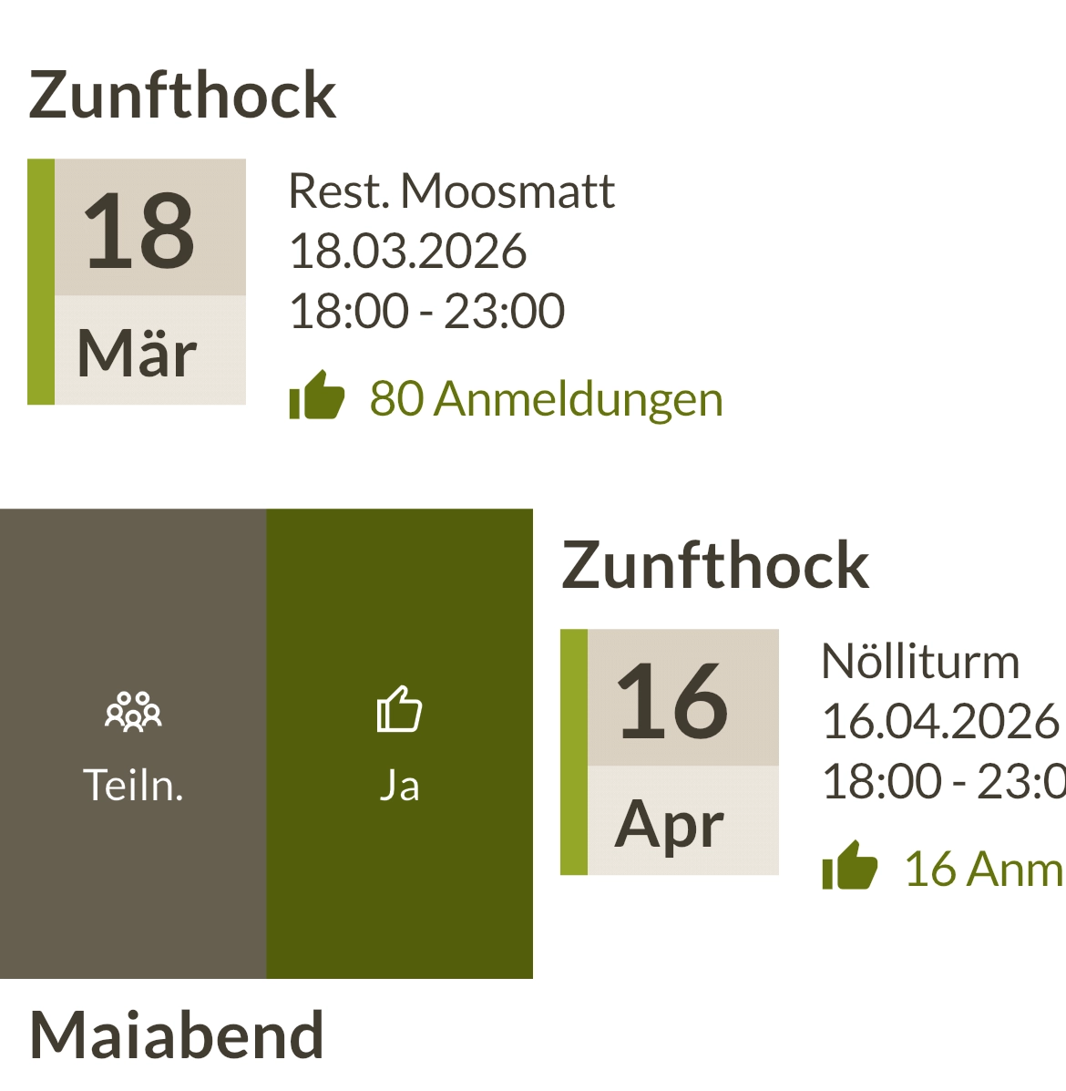 App: Terminübersicht