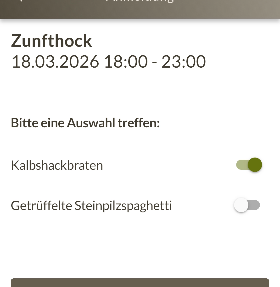 App: Termin-Anmeldung