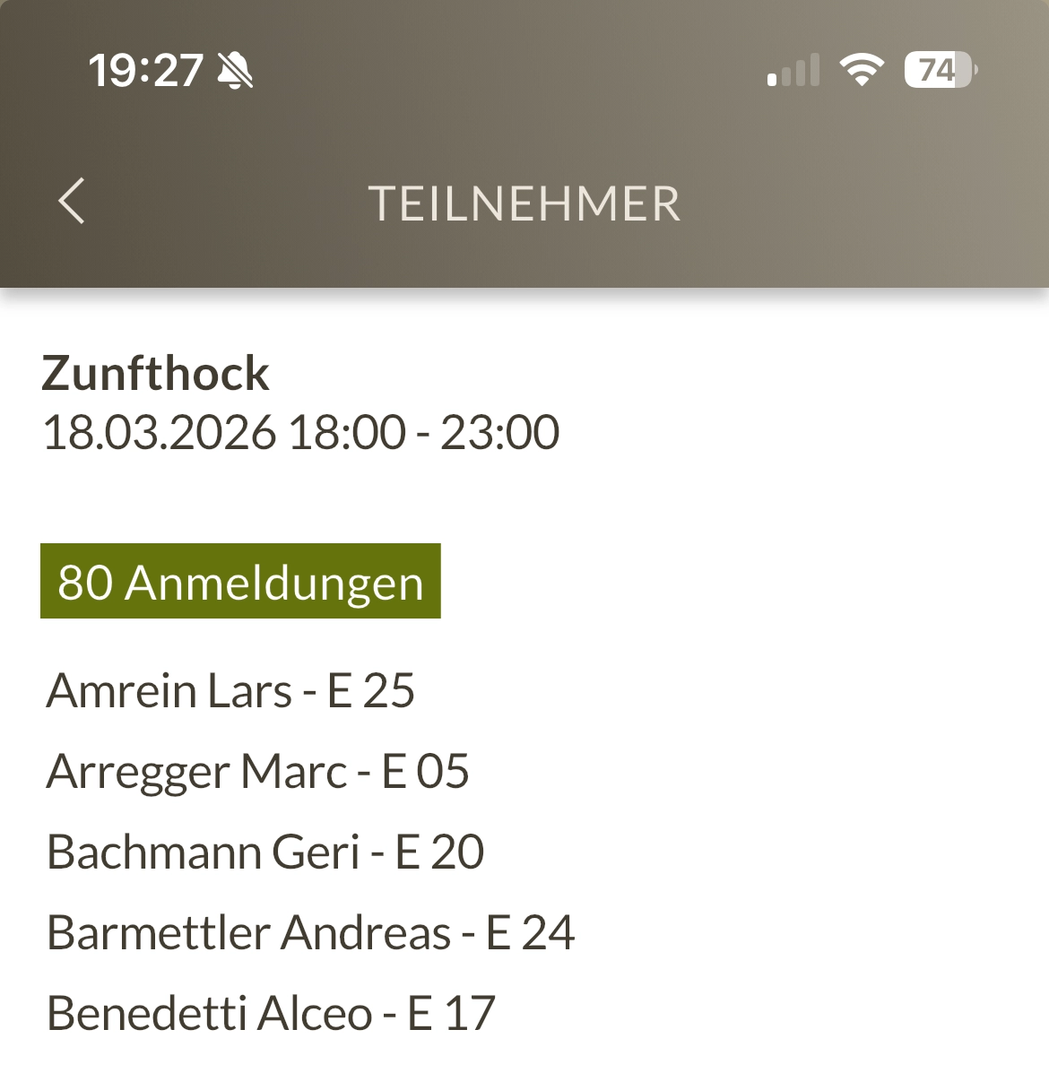 App: Vereinskalender