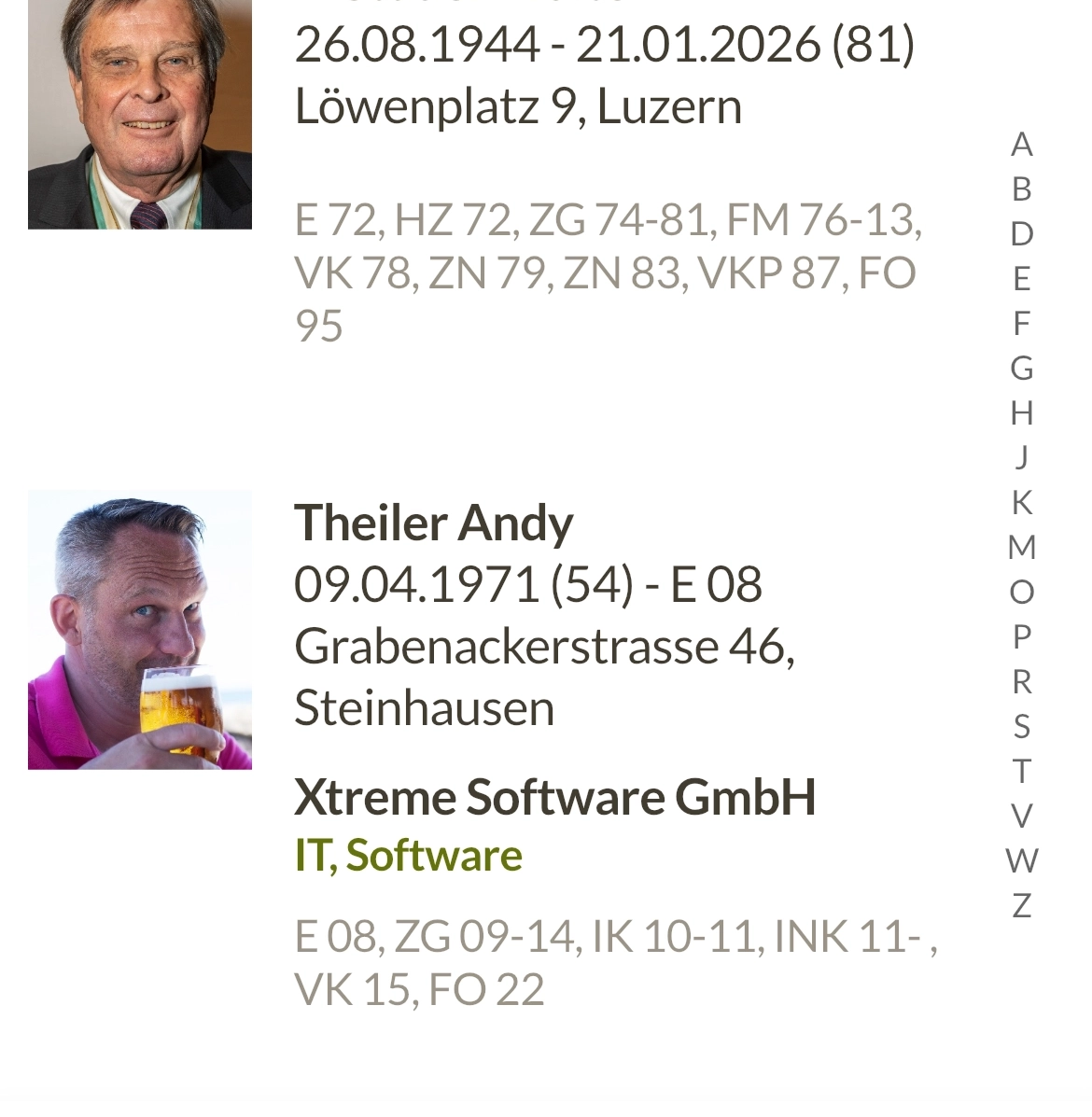 App: Mitgliederliste mit Suchfunktion