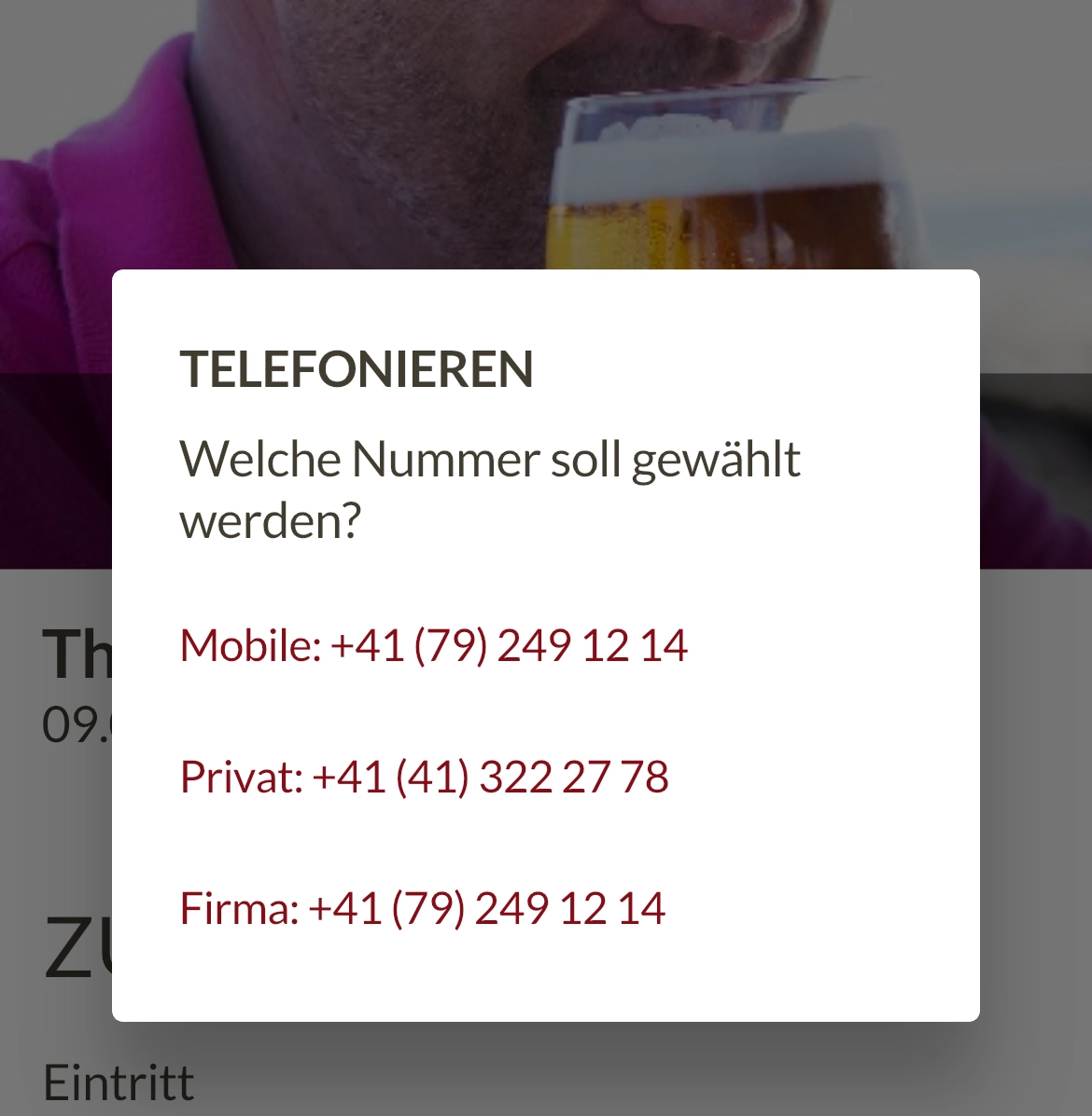 App: Mitglied direkt kontaktieren