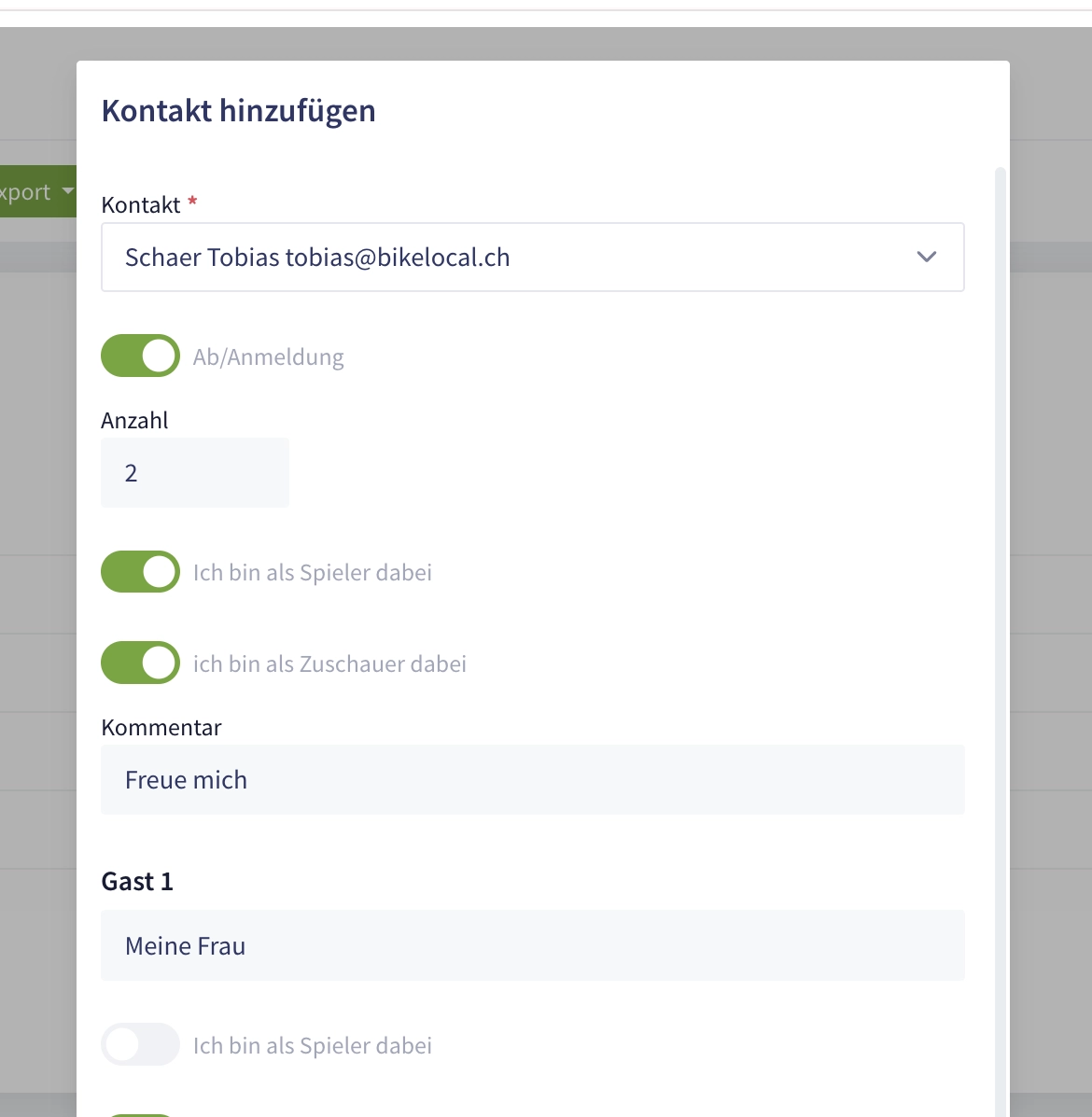 Clubhouse: Anmeldungen verwalten