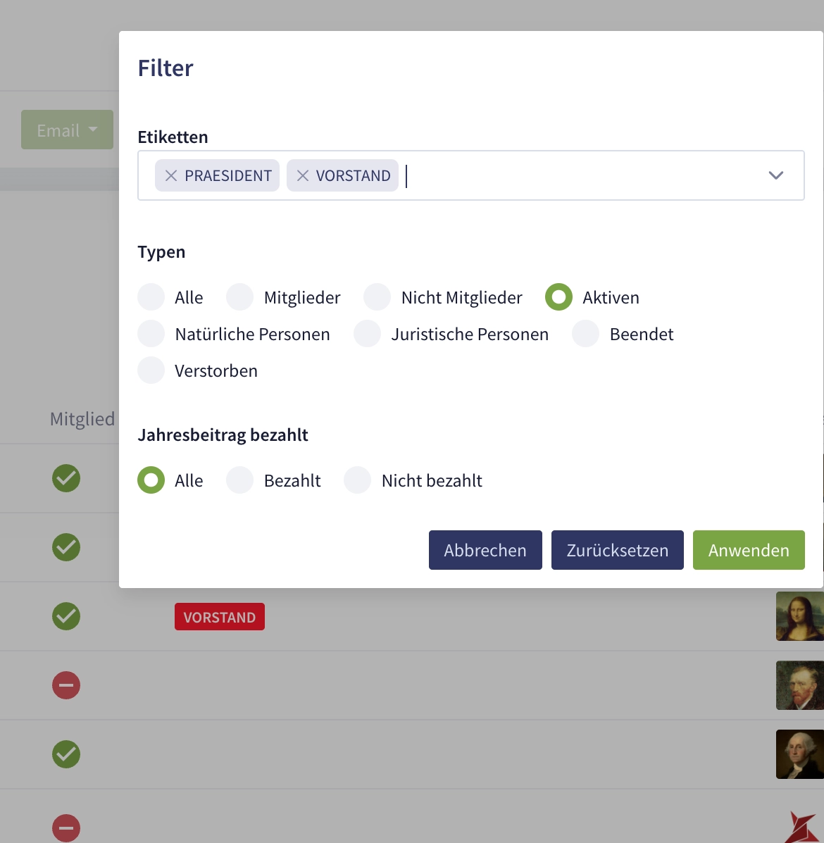 Clubhouse: Mitglied bearbeiten